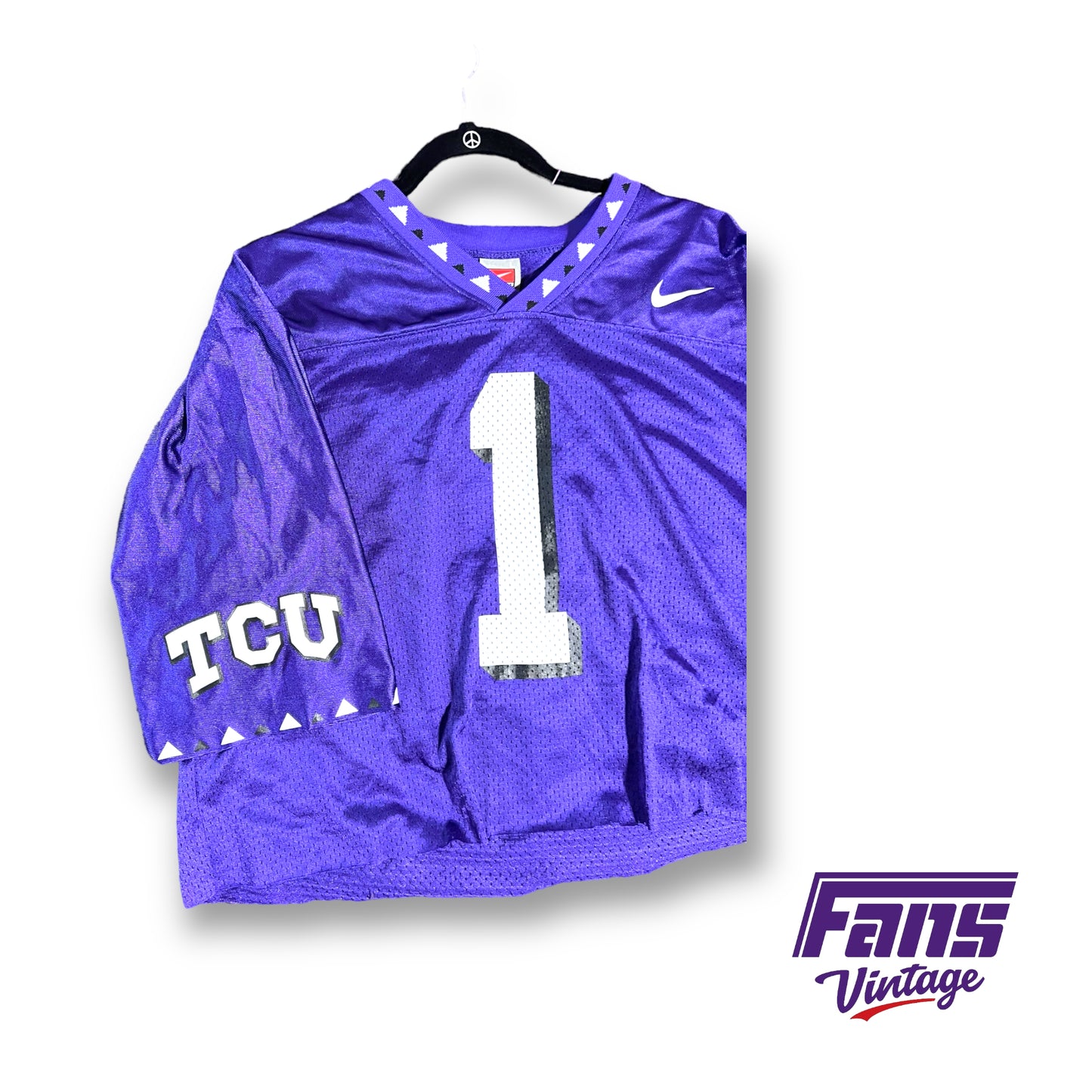 Y2K vintage TCU Football cropped jersey