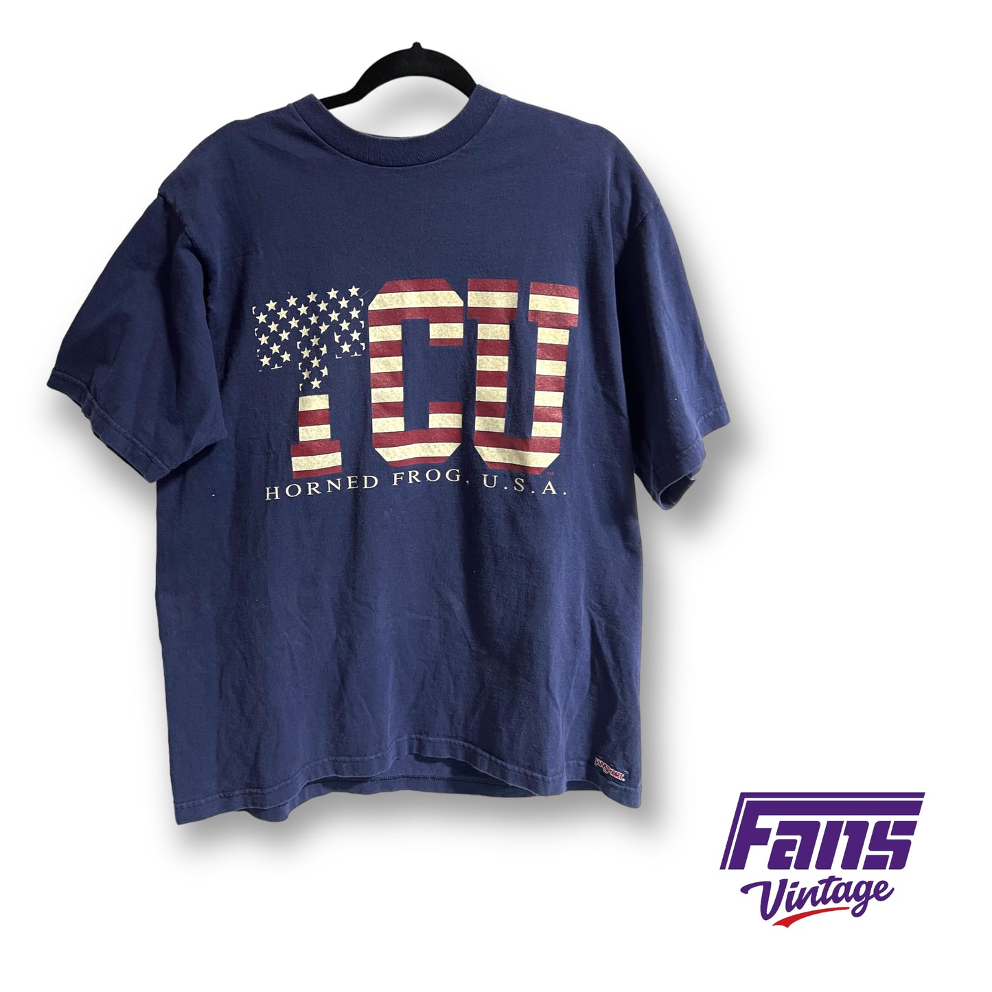 Vintage Jansport TCU 'American Flag' tee