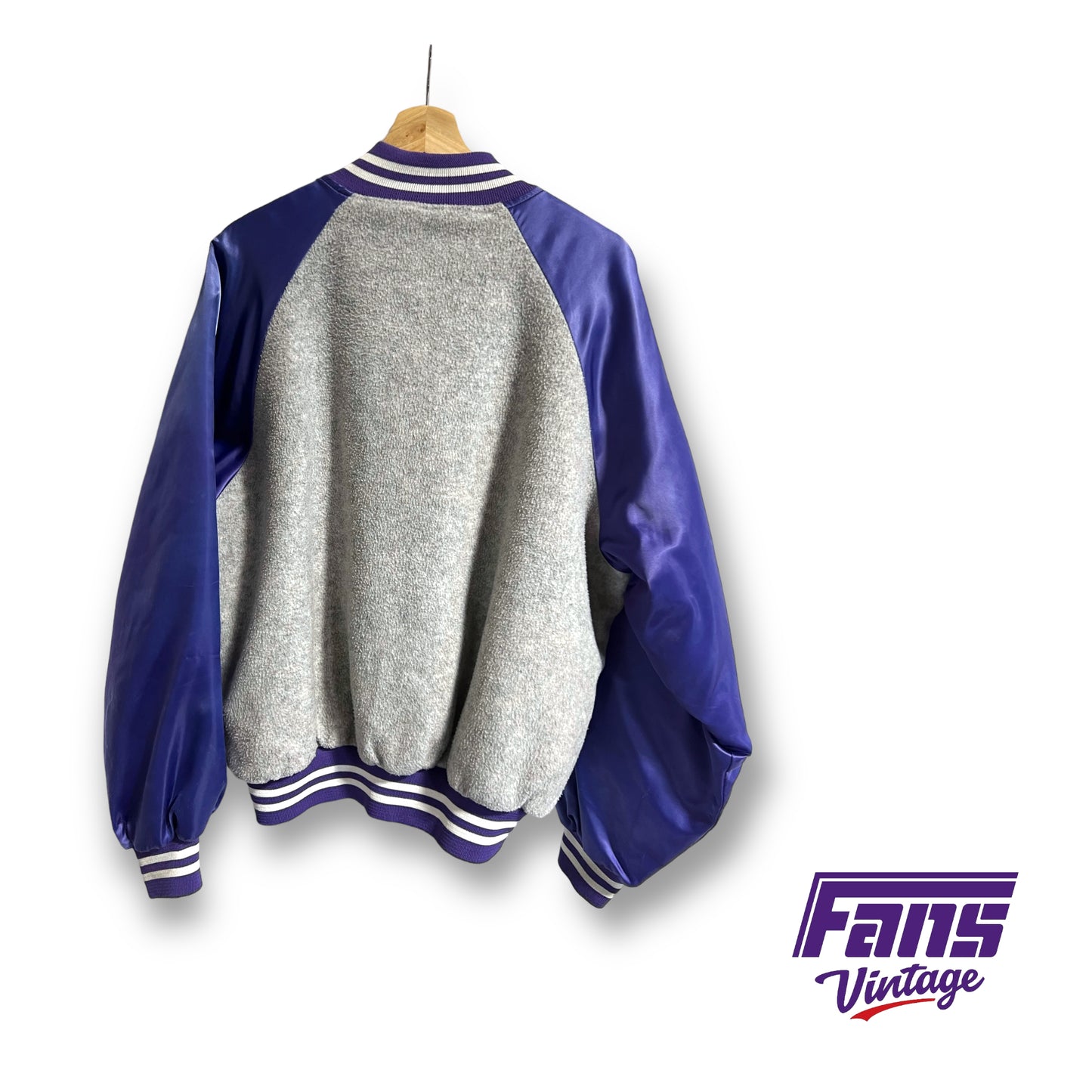 Vintage TCU letterman style fleece bomber jacket