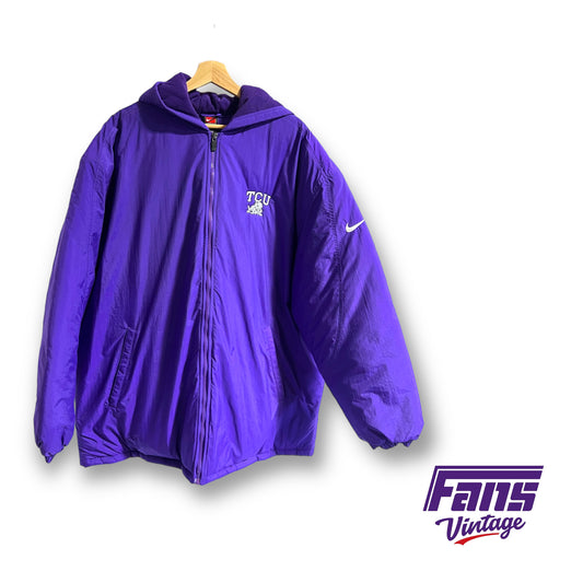 Vintage TCU team issued Nike Y2K Era Fleece lined jacket