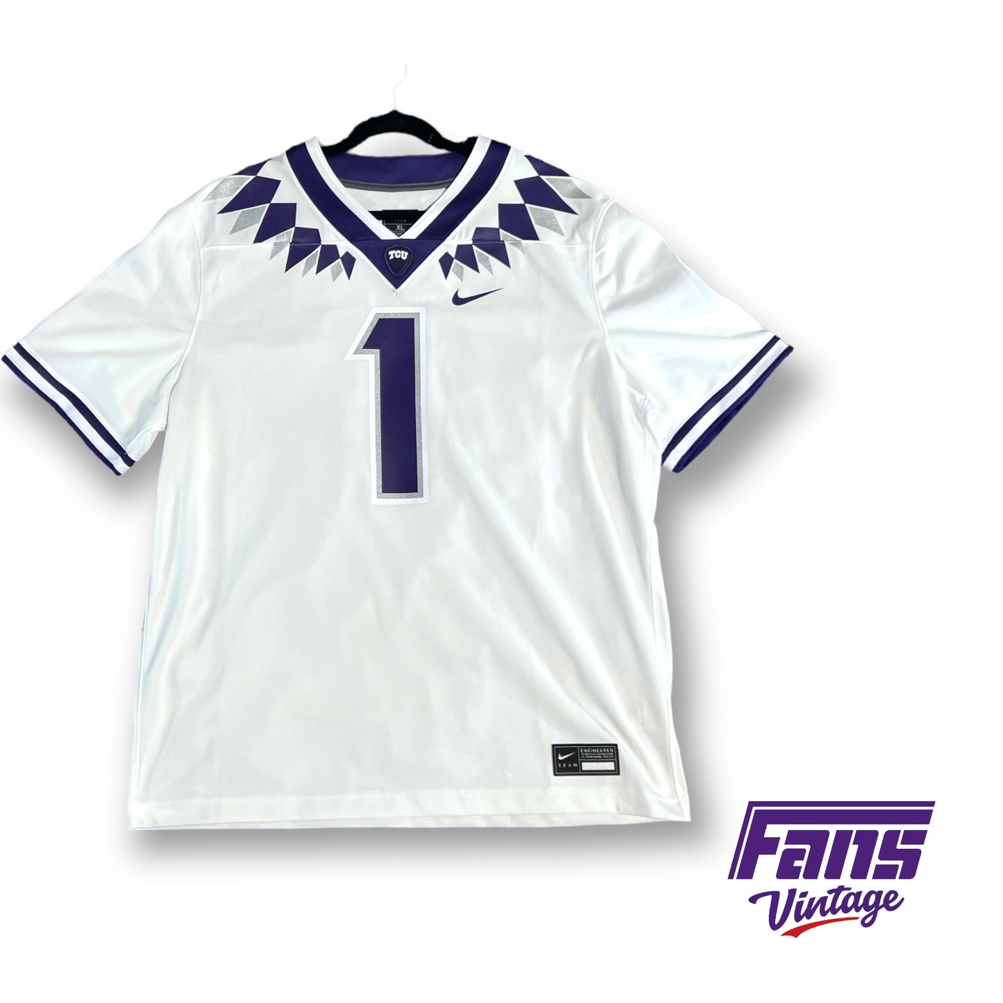 2021 Nike TCU Football "Black Panther" Current White Jersey