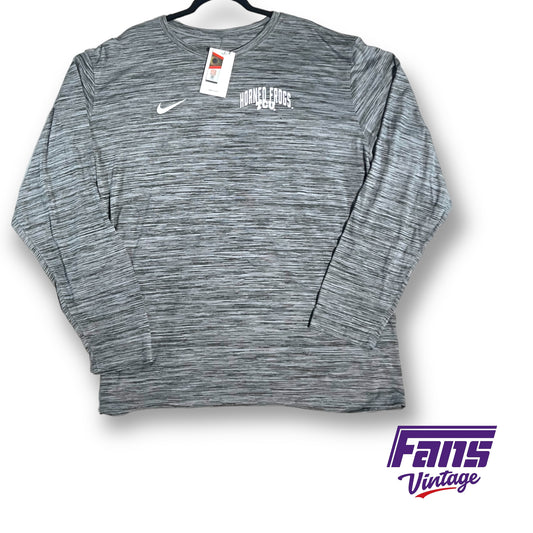 Premium Nike TCU team issued long sleeve heather gray dri-fit shirt
