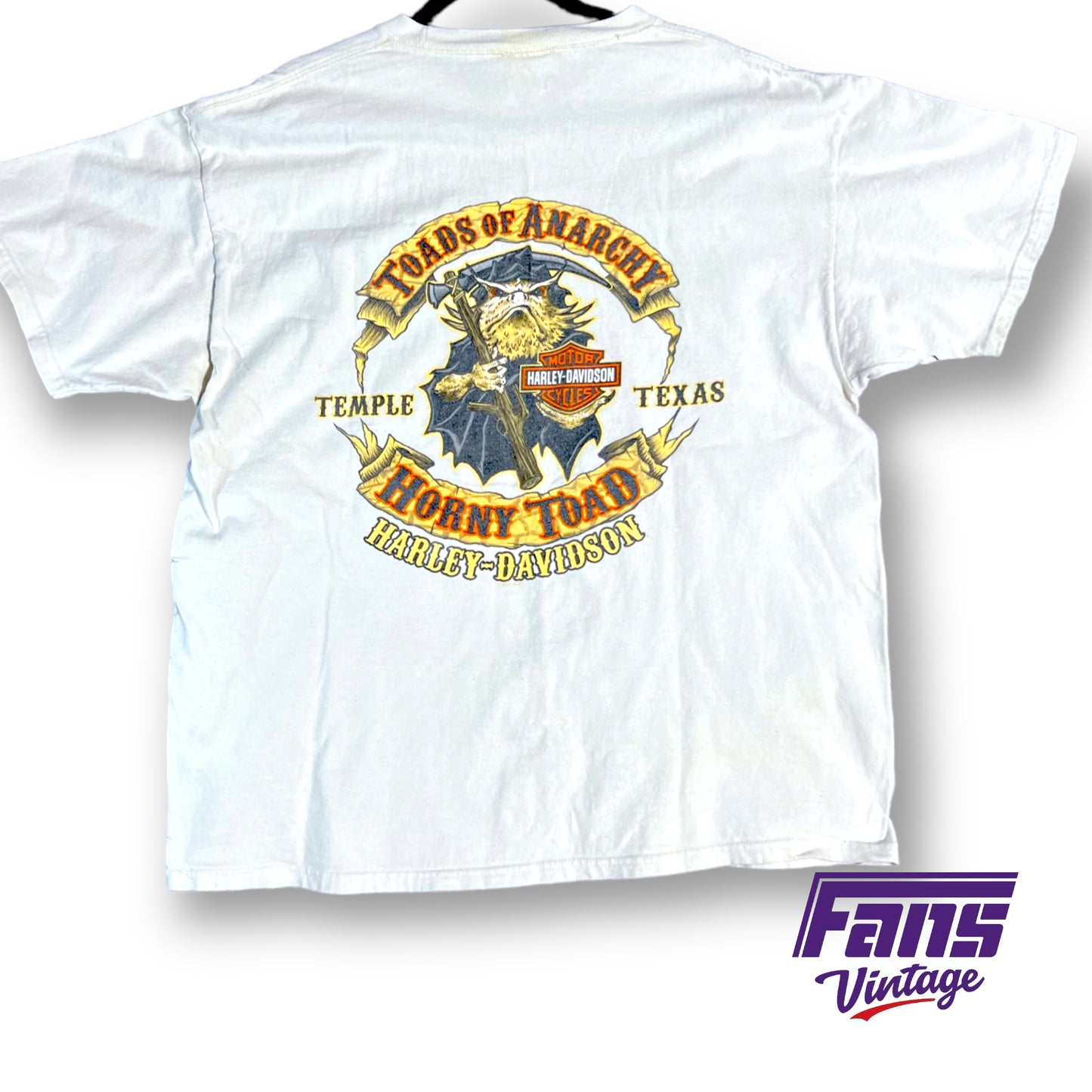Vintage Horny Toad Harley Davidson TCU 'Toads of Anarchy' tee