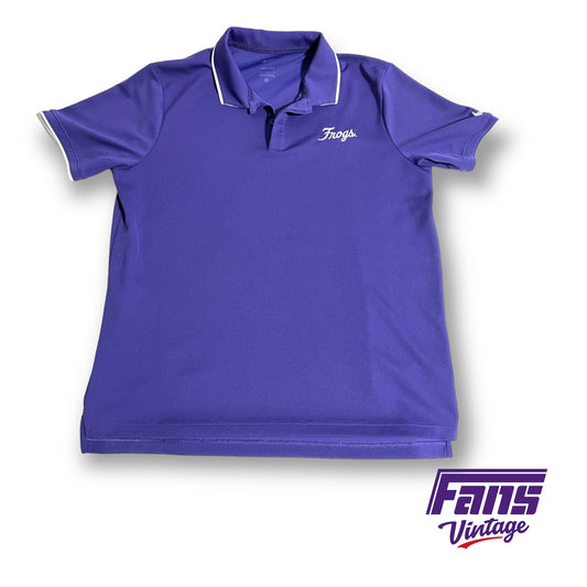 Nike TCU dri-fit polo - Frogscript lettering