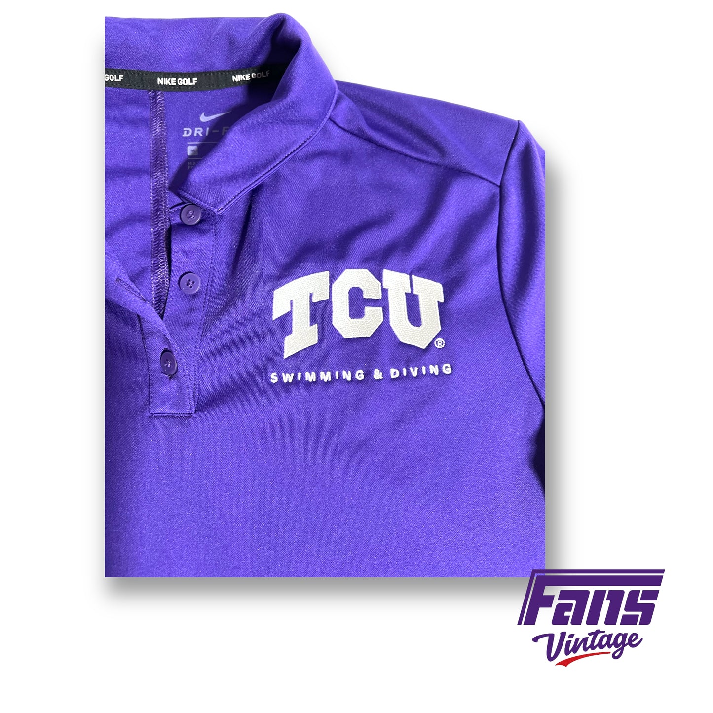 Nike TCU Swimming and Diving ladies dri-fit polo