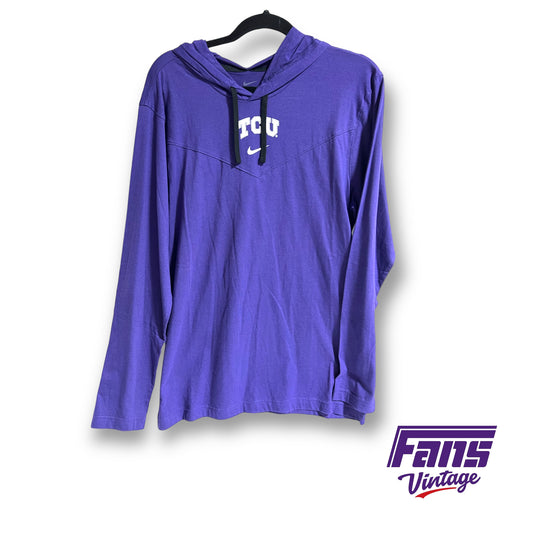 Nike TCU team issued long sleeve hoodie tee