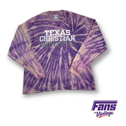 Custom TCU tie-dye long sleeve shirt