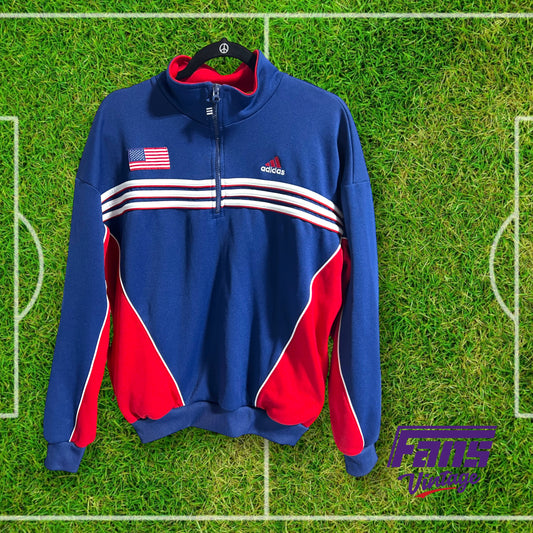 90s vintage Adidas USWNT team issued quarter-zip pullover