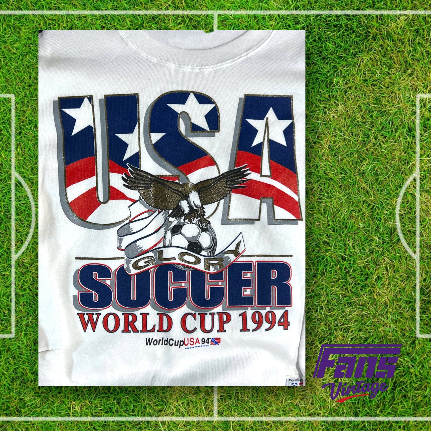 90s vintage USA World Cup Soccer crewneck sweater - awesome graphic