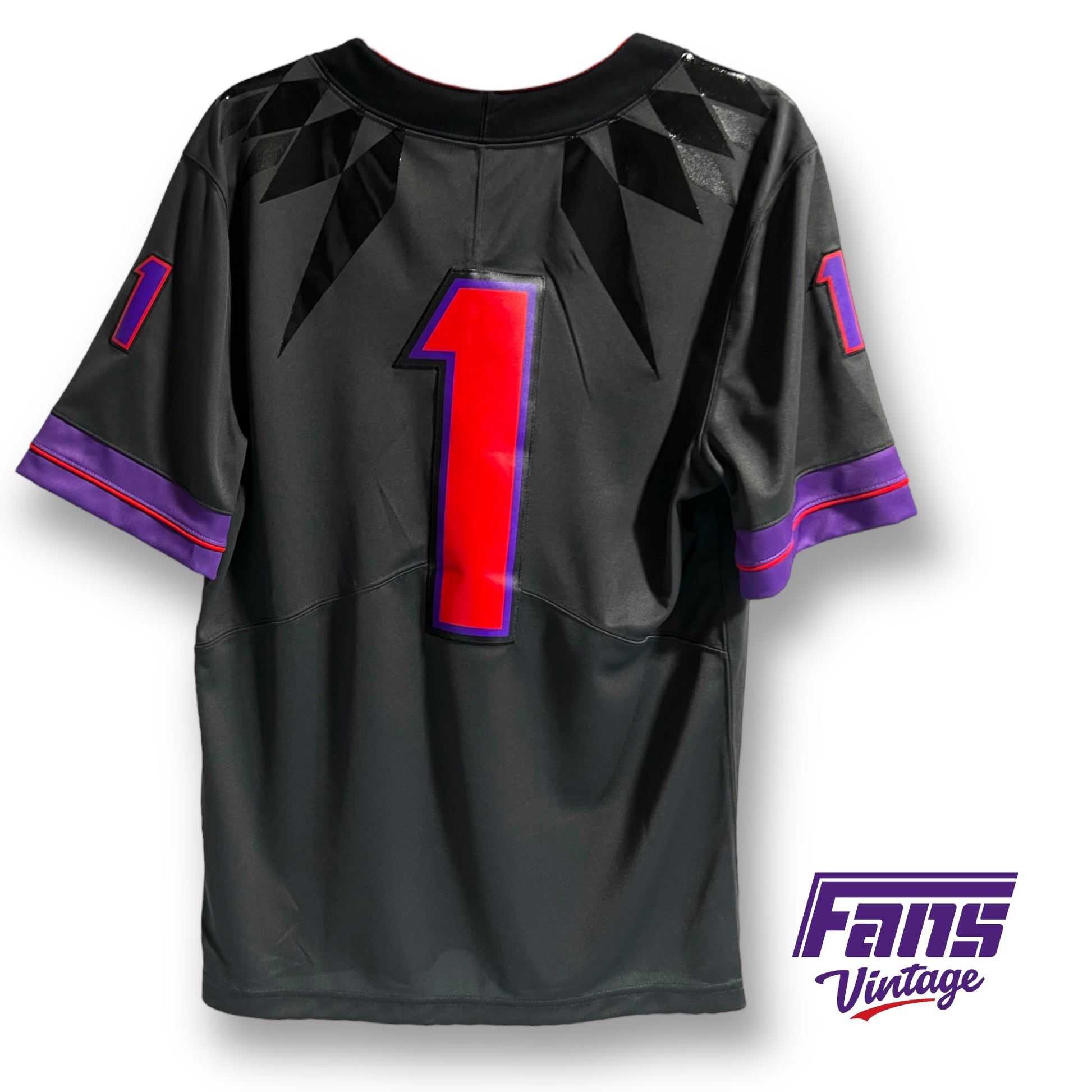 RARE Original 2018 Premium Stitched TCU Football Nike 'Spit Blood' Spike Collar football jersey - insane details!