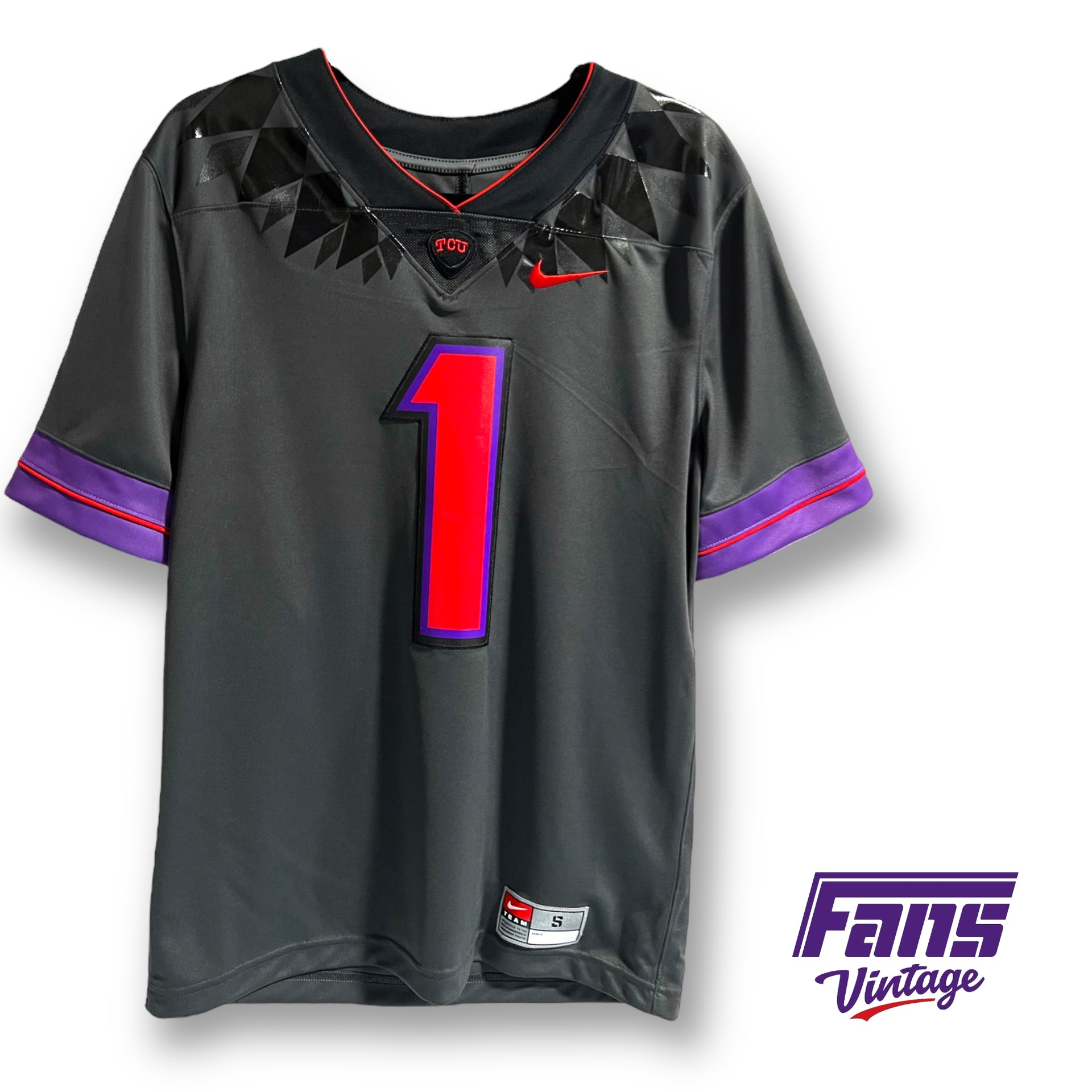 RARE Original 2018 Premium Stitched TCU Football Nike 'Spit Blood' Spike  Collar football jersey insane details!