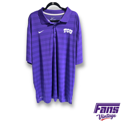 Nike TCU team issued dri-fit striped polo