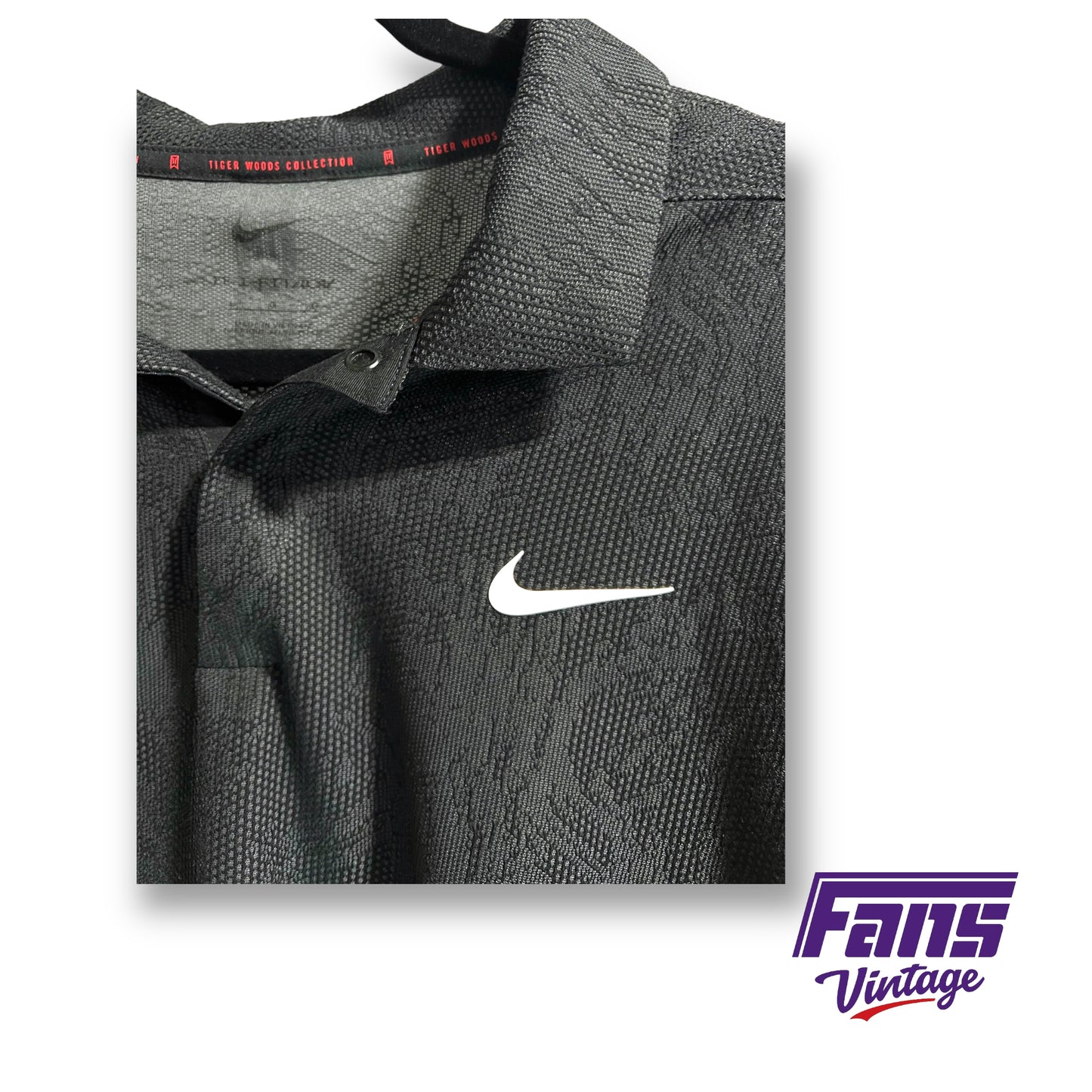 Exclusive Nike Tiger Woods TCU coach issued polo - Unique Pattern