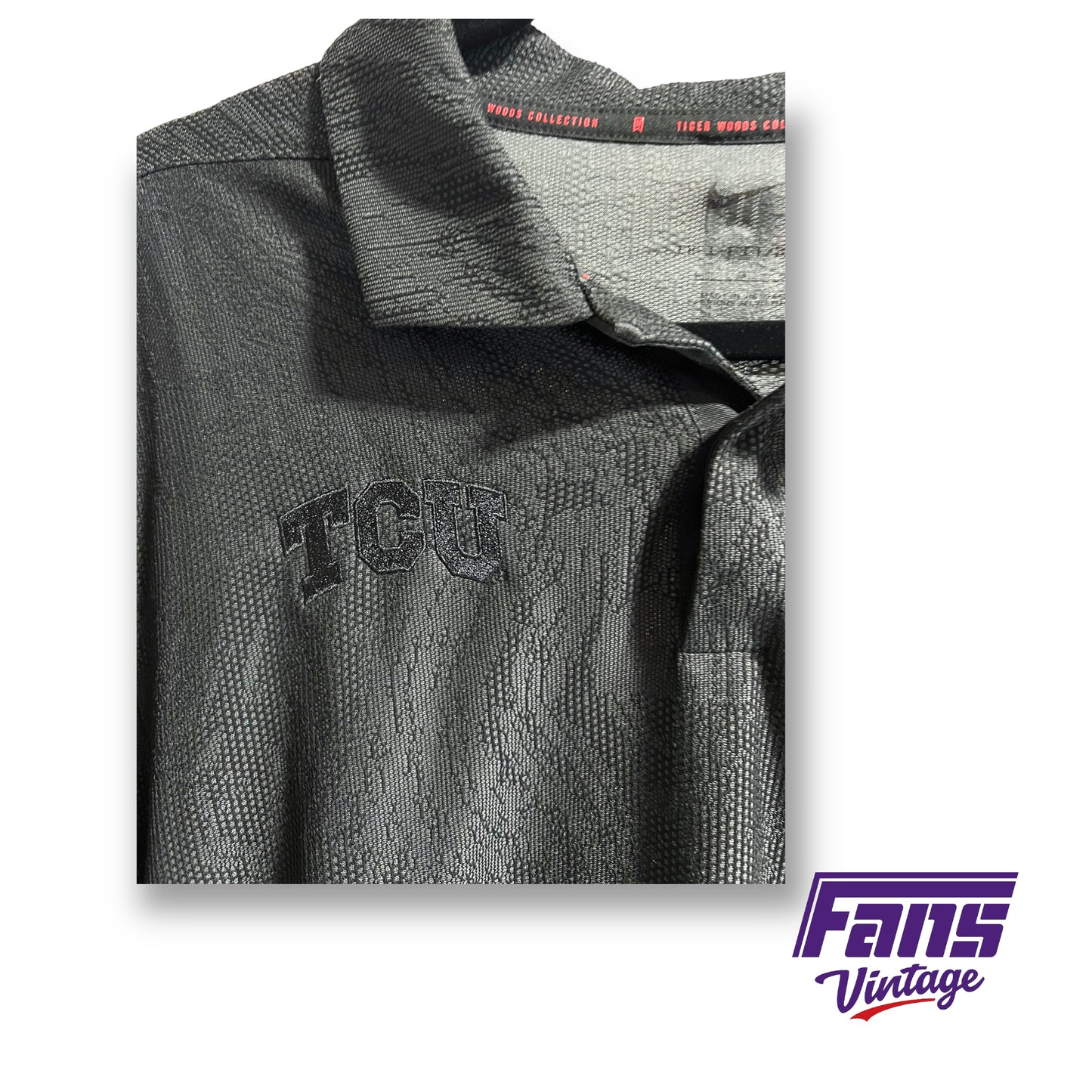 Exclusive Nike Tiger Woods TCU coach issued polo - Unique Pattern