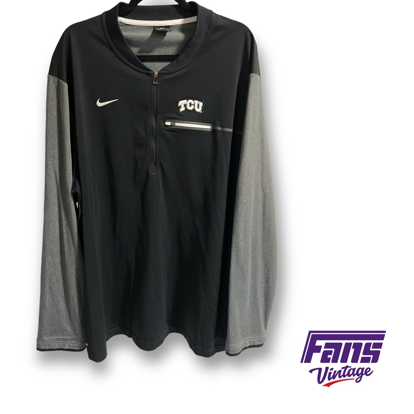 Exclusive Nike TCU coach issued half-zip pullover