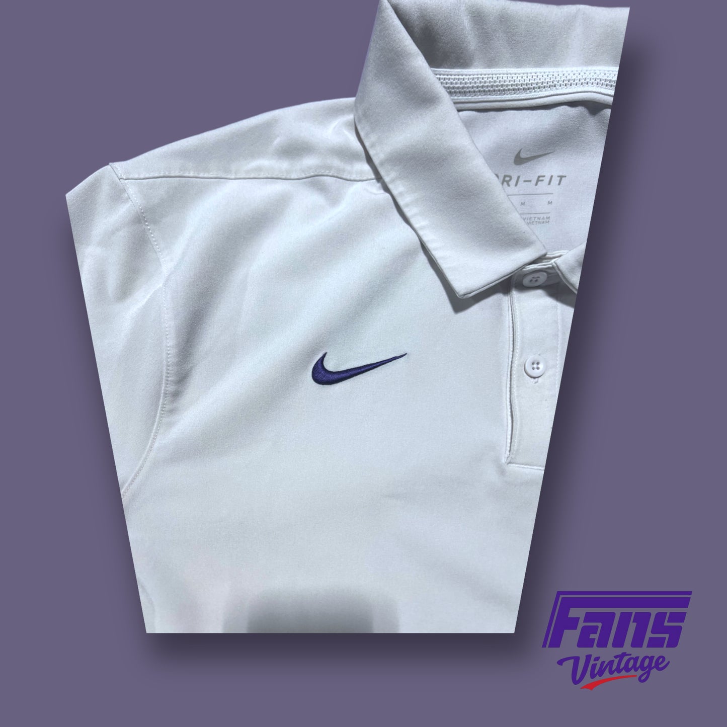 Nike TCU team issued off-white Drifit Zero lightweight “Tommy Bahama” Feel polo