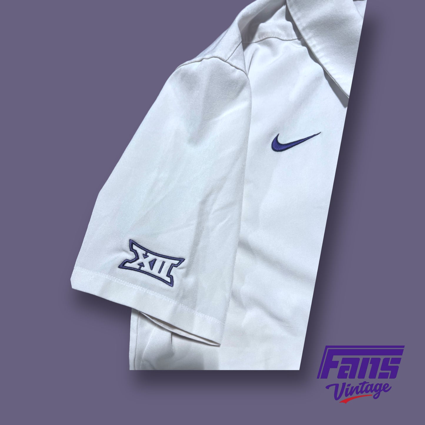 Nike TCU team issued off-white Drifit Zero lightweight “Tommy Bahama” Feel polo