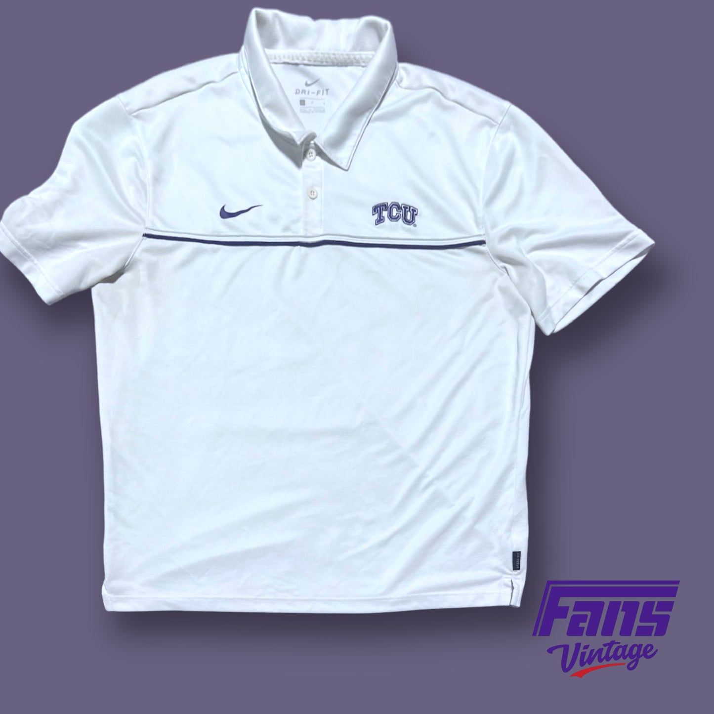 Nike TCU Coach Issue Premium Sideline Polo - Awesome Braided Stripe Detail!