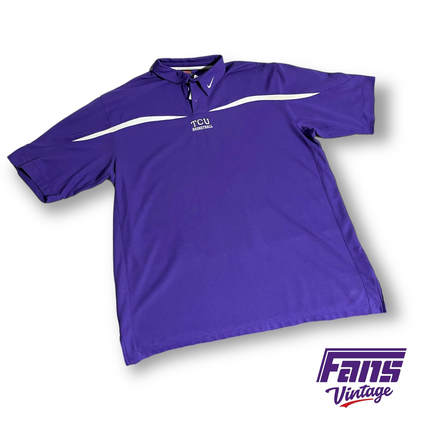 Y2K vintage TCU Basketball team issued coaches polo