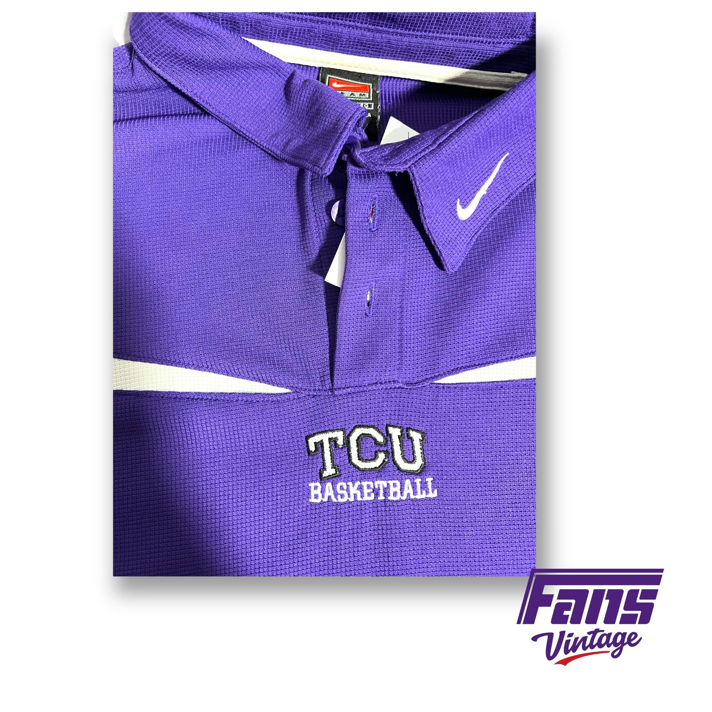 Y2K vintage TCU Basketball team issued coaches polo