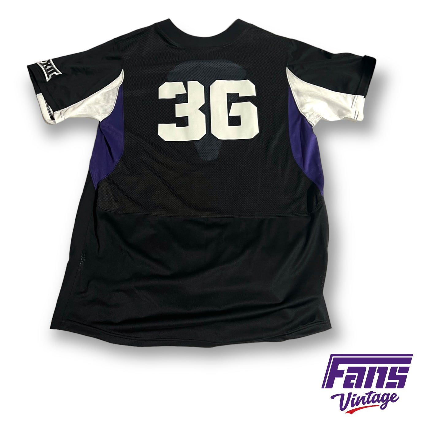 Authentic game worn alternate Nike TCU Baseball jersey - Rare