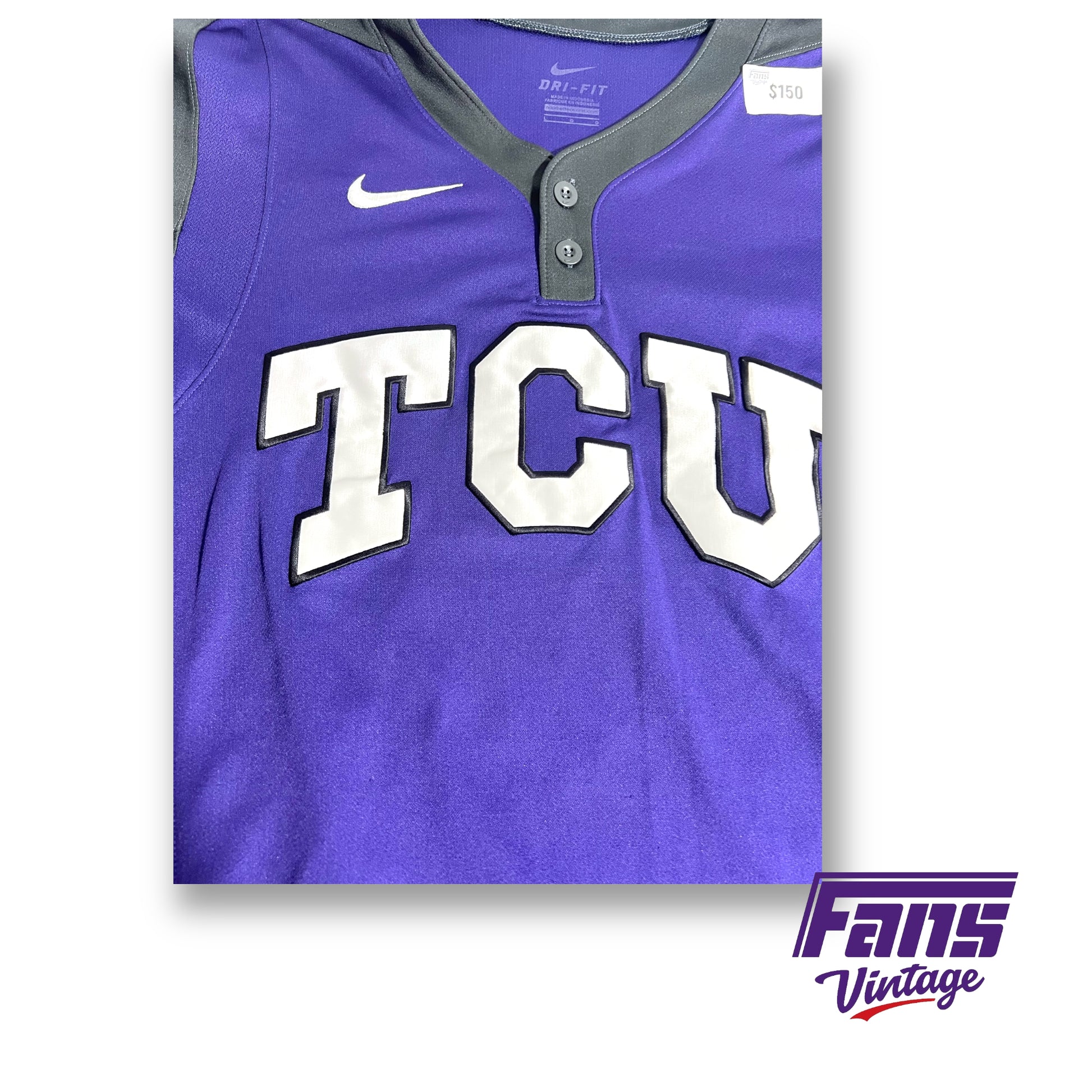 Authentic game worn TCU Baseball batting practice jersey – Fans Vintage