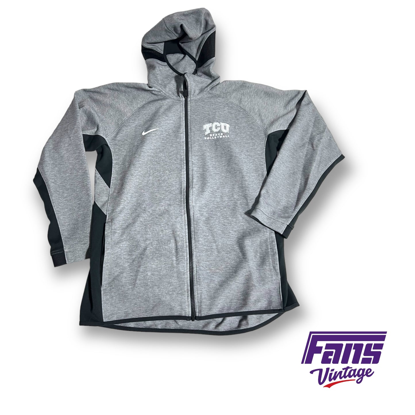 Nike Tech TCU Beach Volleyball team issued zip-up hoodie