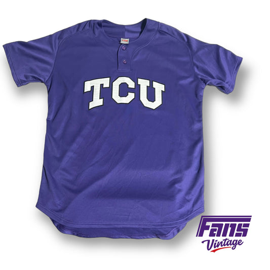 Authentic game worn Nike TCU Baseball jersey - 'Frogskin' lettering