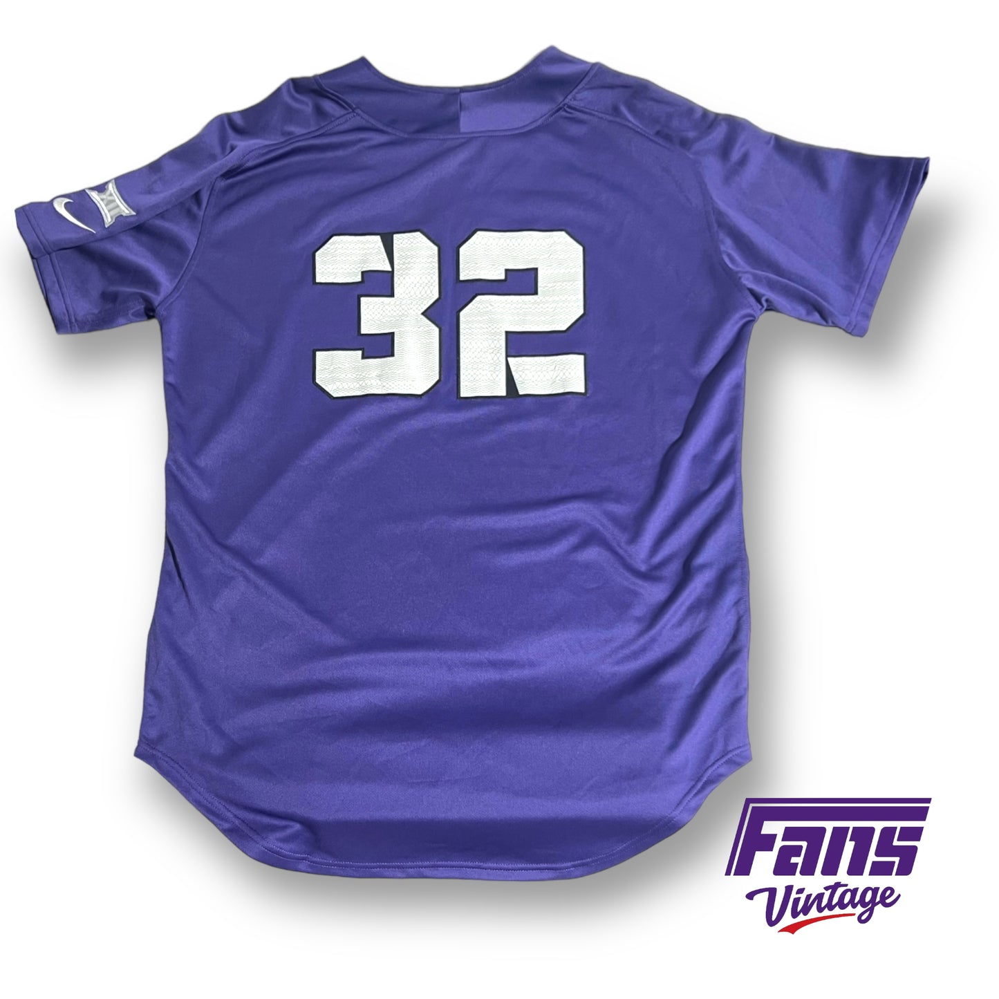 Authentic game worn Nike TCU Baseball jersey - 'Frogskin' lettering