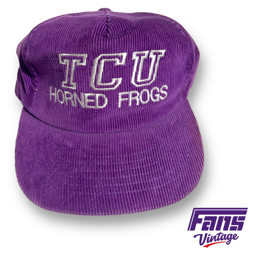 *GRAIL* One-of-A-Kind 80s Vintage TCU Snapback Corduroy Hat
