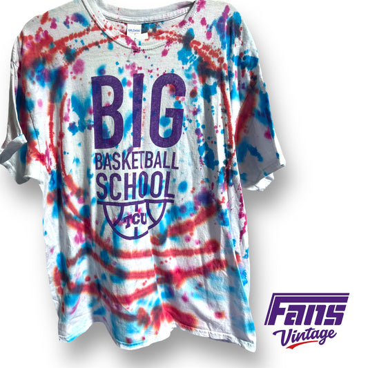 TCU BIG Basketball school tie dye t-shirt