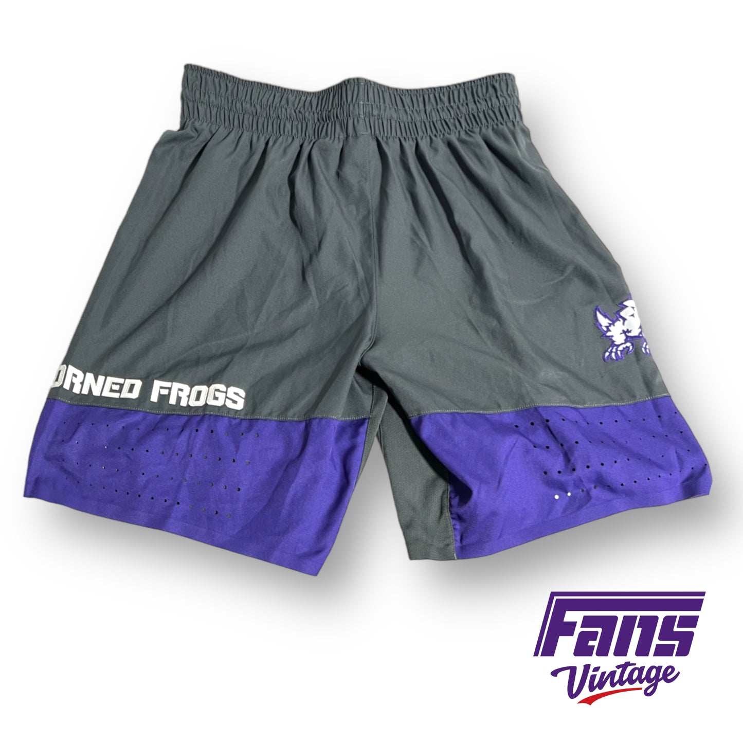 Nike TCU Basketball official game worn shorts - Anthracite Gray