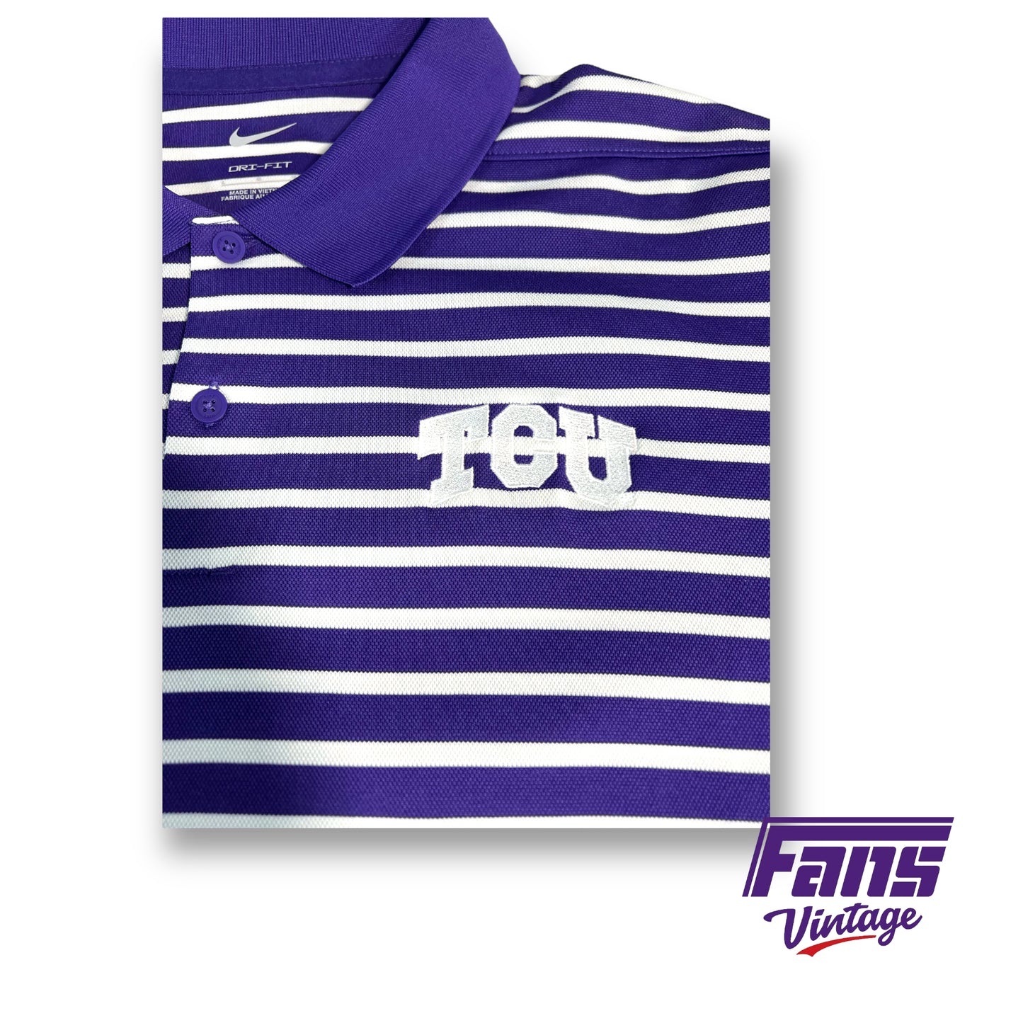 Nike limited edition TCU striped polo