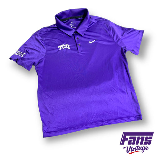 Nike TCU team issued Golf Player's Drifit Purple Polo