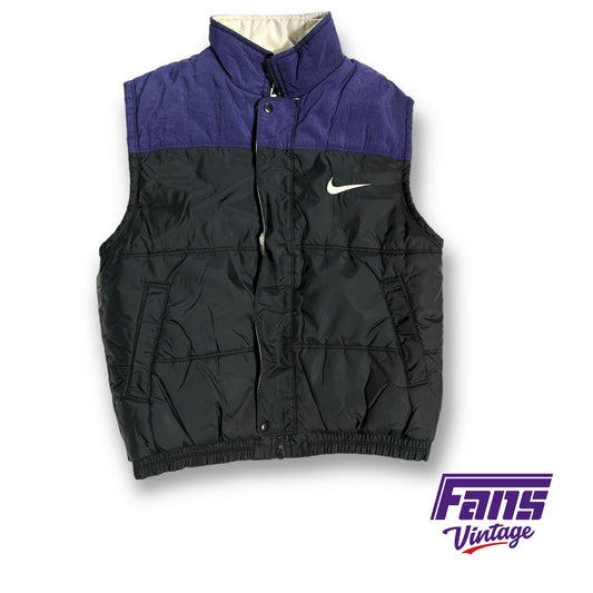 90s Vintage Nike black/purple puffer vest