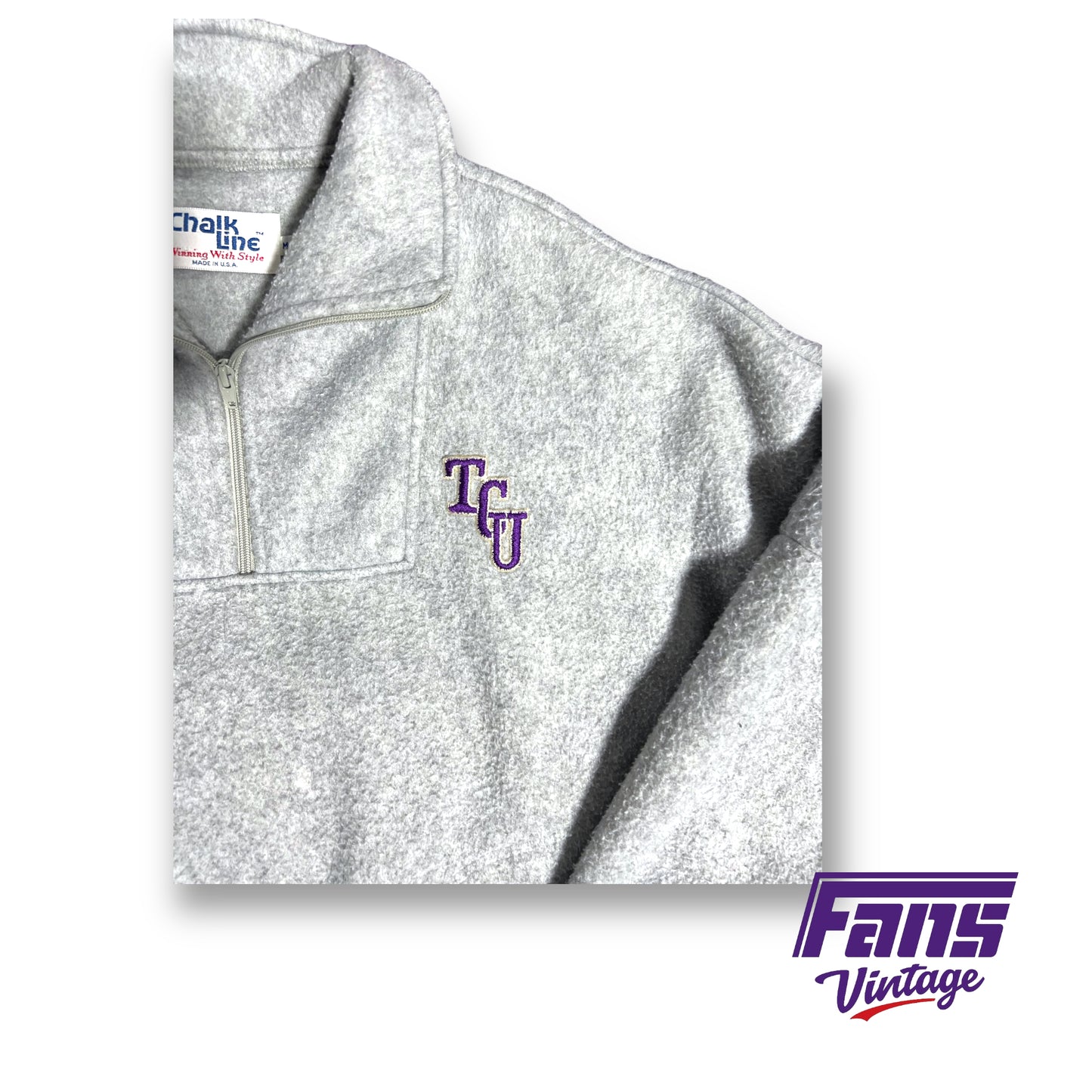 80's vintage TCU wool quarter-zip