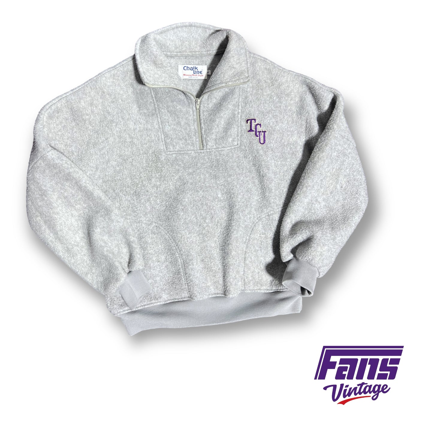 80's vintage TCU wool quarter-zip