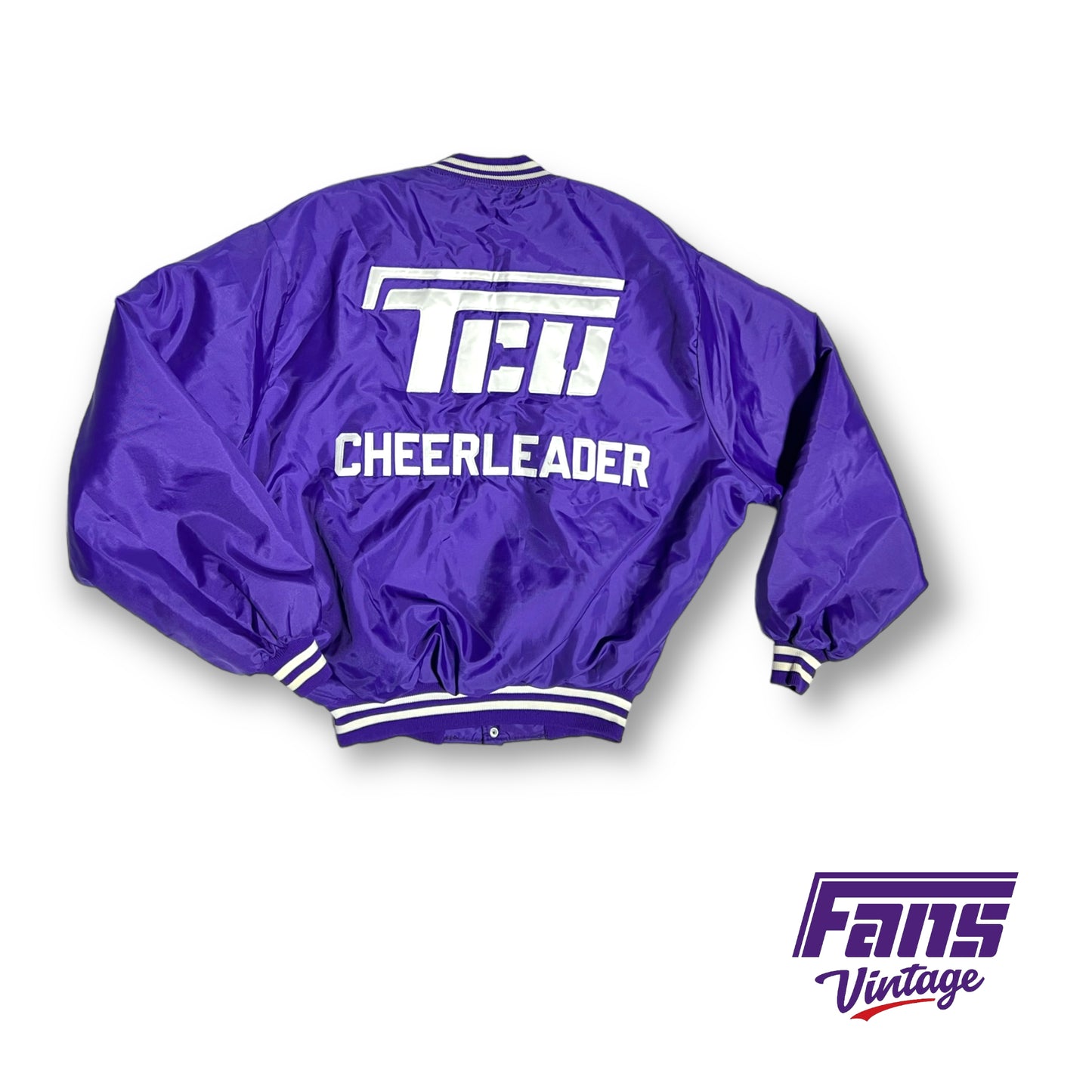 *GRAIL ITEM* Vintage TCU Team Issued 'Flying T Cheerleader' satin jacket