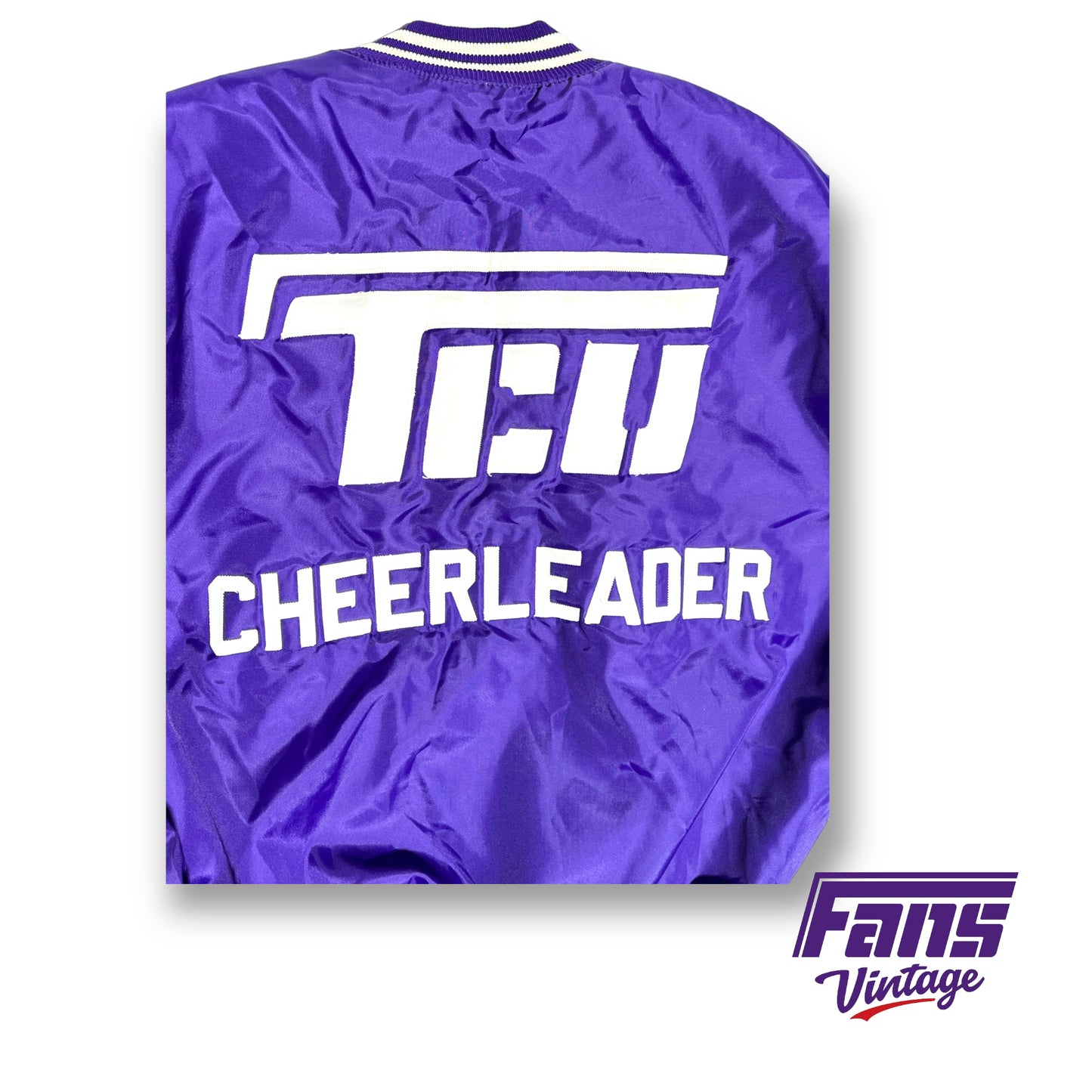 *GRAIL ITEM* Vintage TCU Team Issued 'Flying T Cheerleader' satin jacket