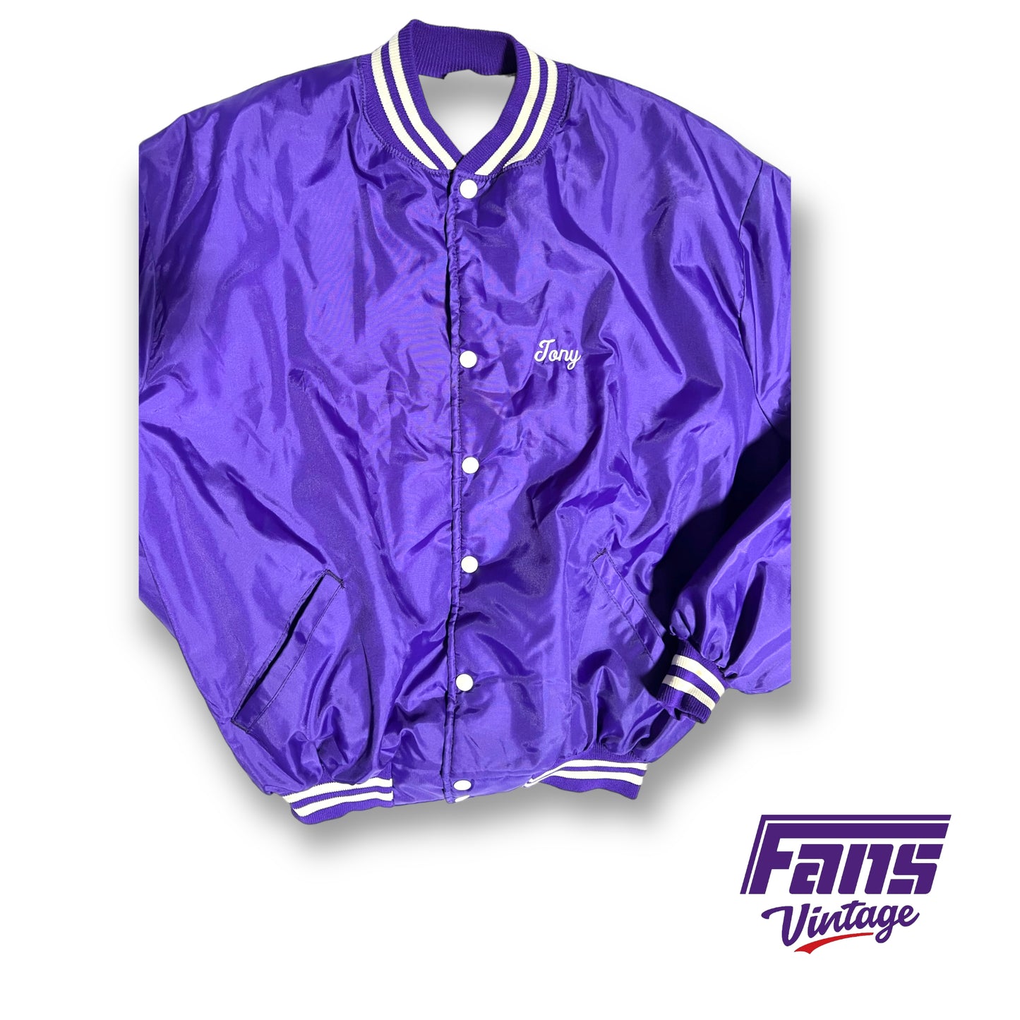 *GRAIL ITEM* Vintage TCU Team Issued 'Flying T Cheerleader' satin jacket