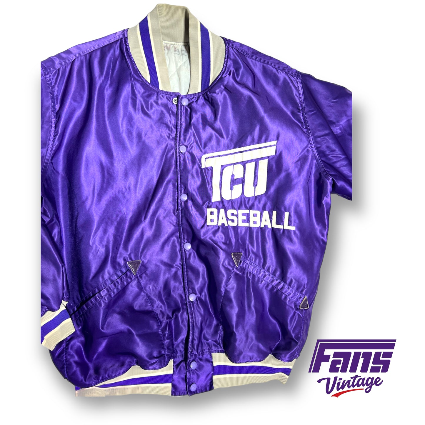 Vintage TCU 'Flying T Baseball' satin jacket