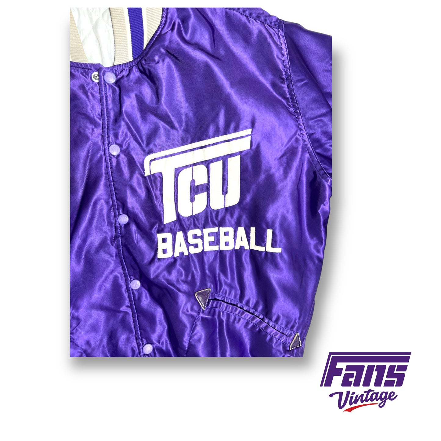 Vintage TCU 'Flying T Baseball' satin jacket