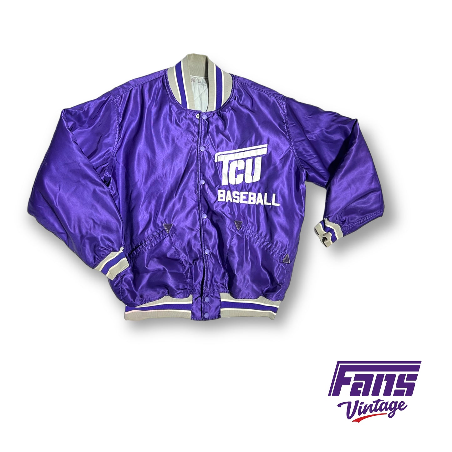 Vintage TCU 'Flying T Baseball' satin jacket