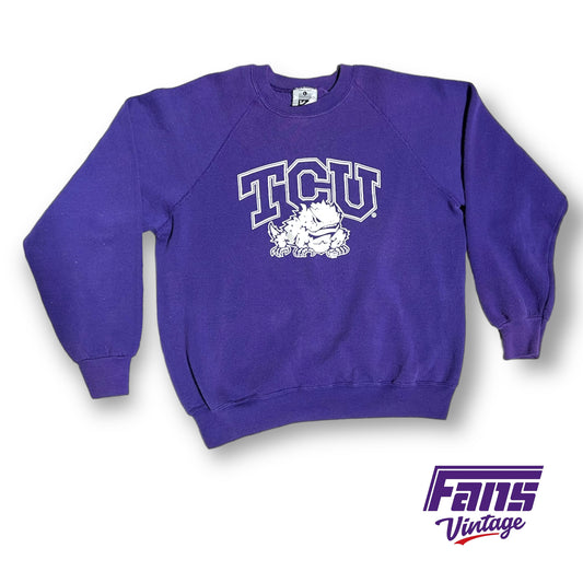 90s Vintage TCU Raglan Sweater