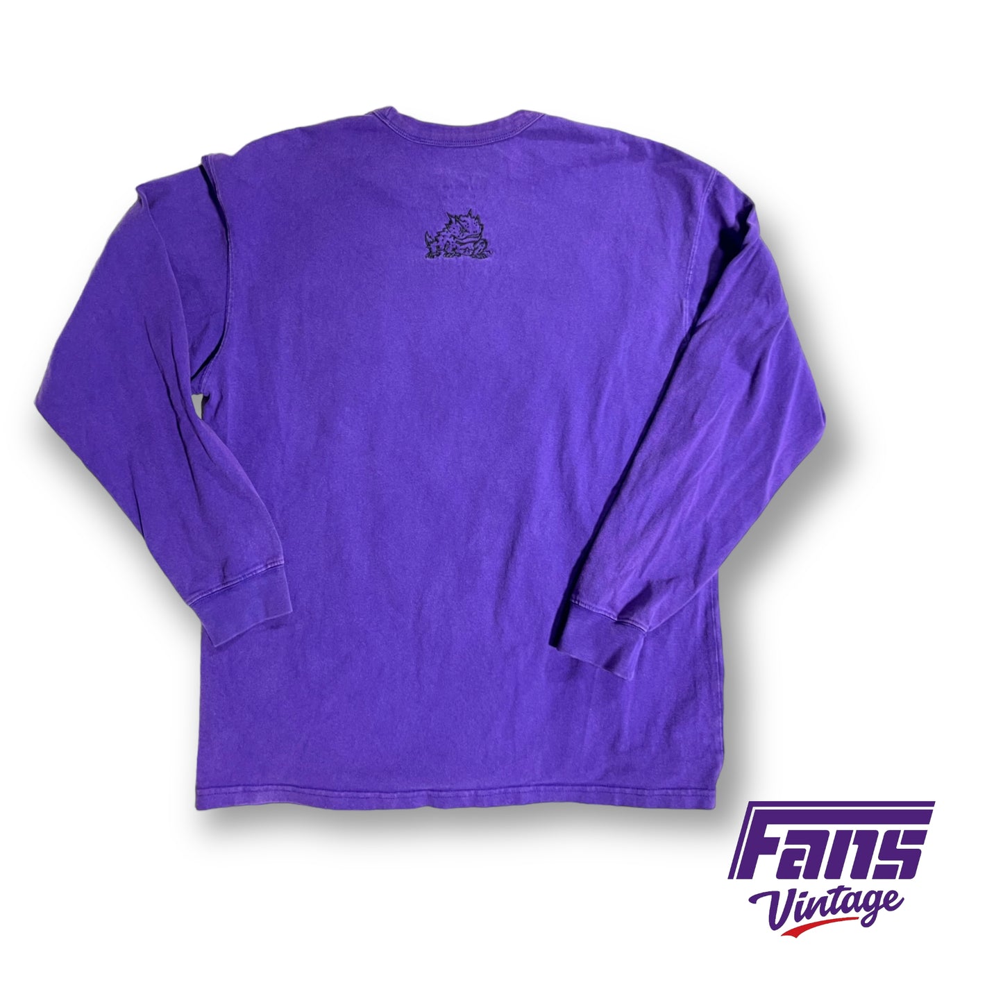 *RARE TEAM CUSTOM* TCU Basketball Player issued Limited Edition Nike Sportswear crewneck long-sleeve Shirt - Horned Frog logo on back