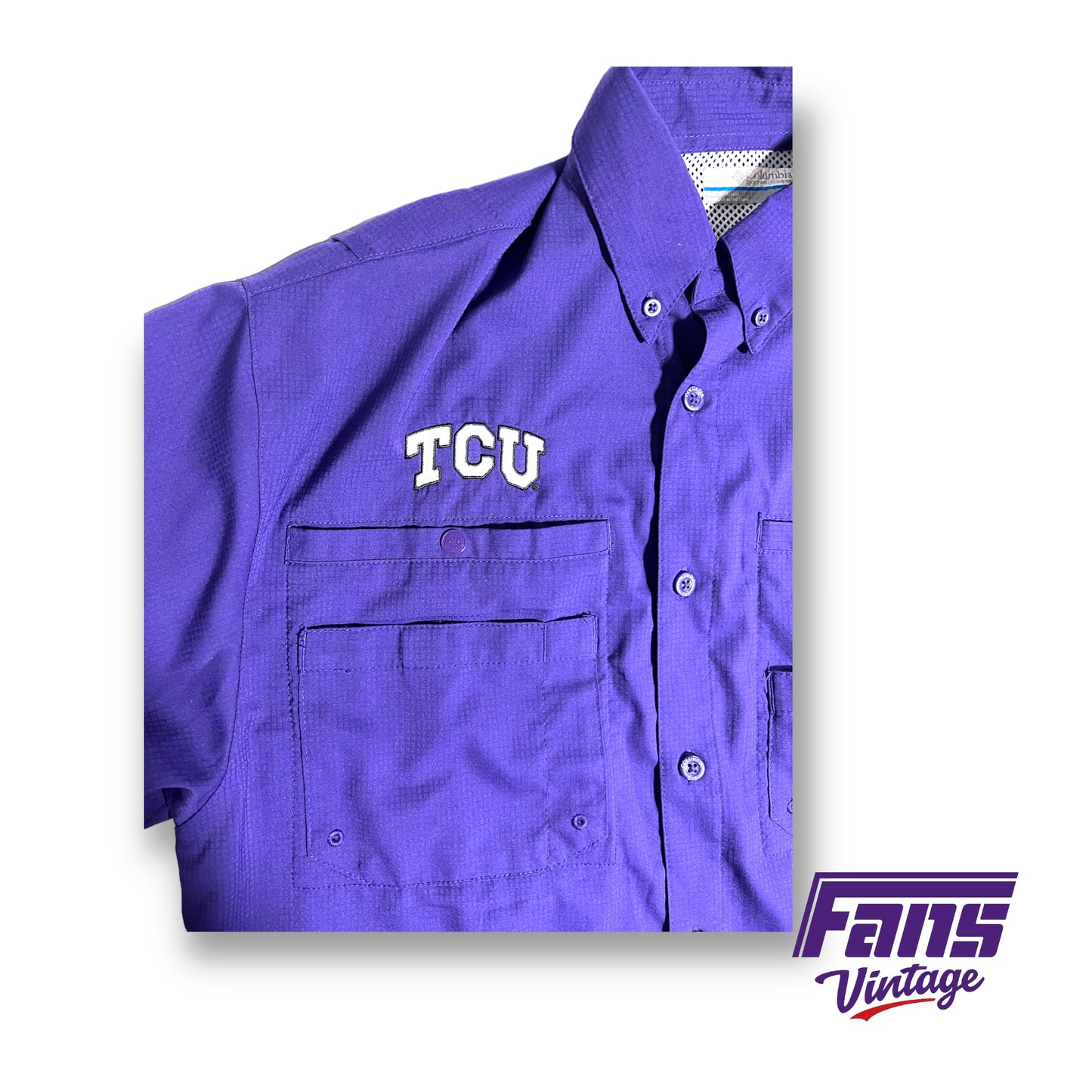 Columbia TCU PFG button up shirt