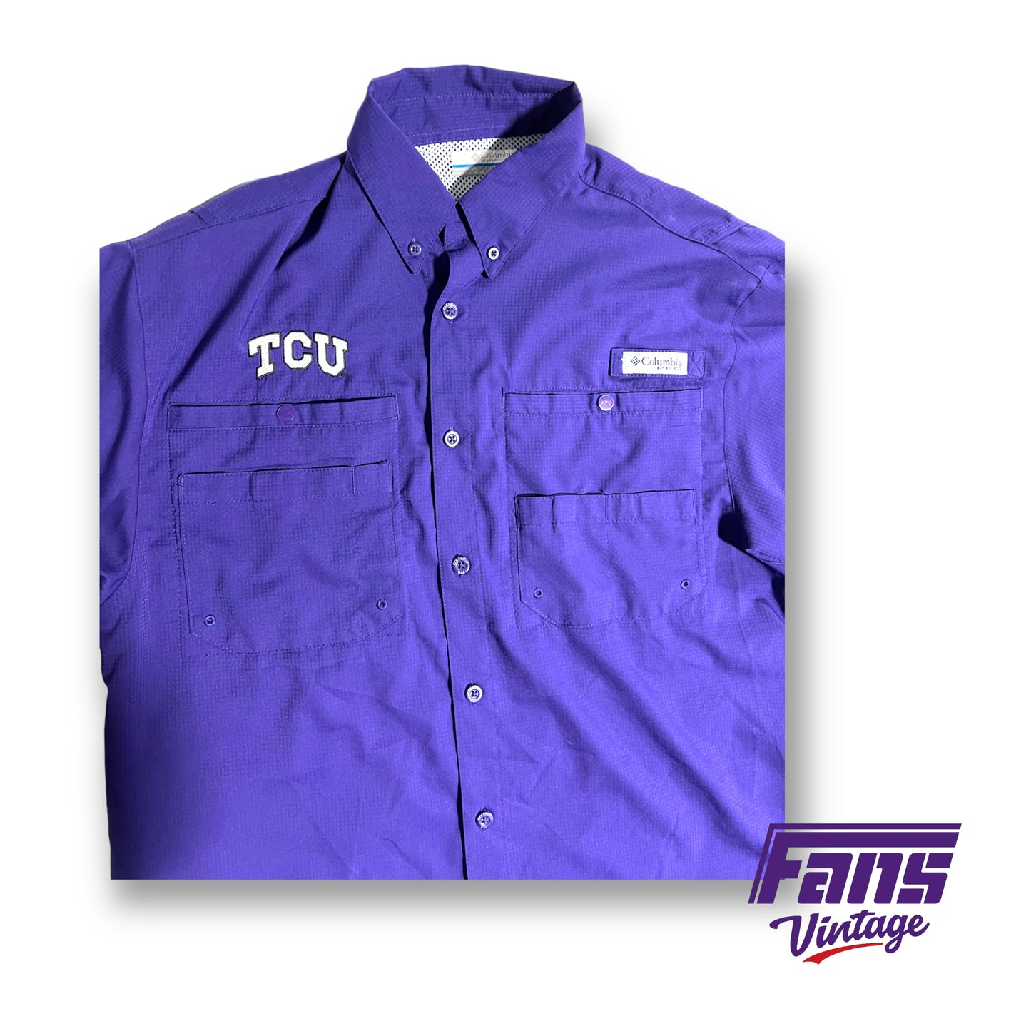 Columbia TCU PFG button up shirt