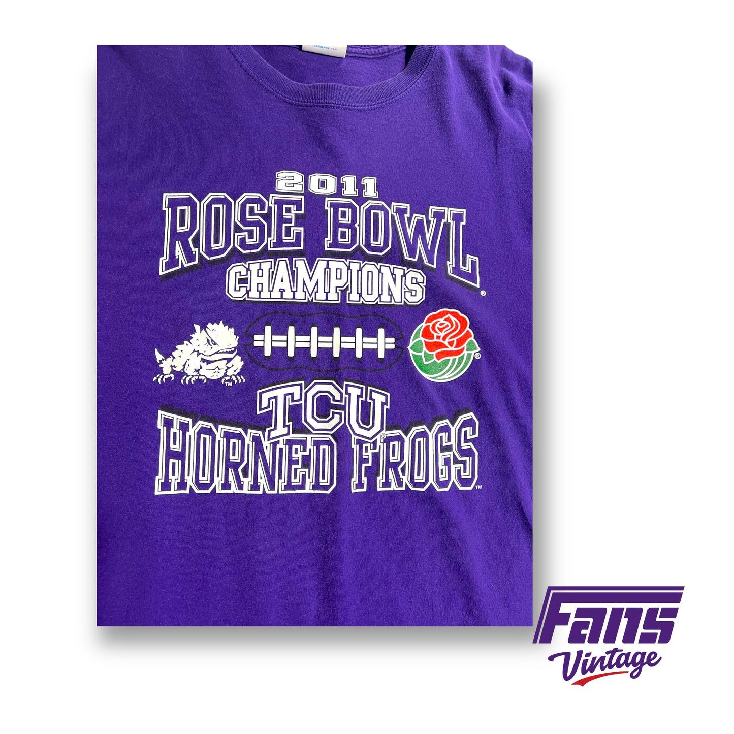 Rare Print! 2011 TCU Rose Bowl Champions t-shirt - double sided