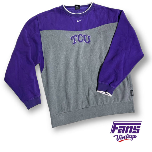 Vintage Y2K Era Nike TCU Team Issued crewneck sweater with center swoosh logo