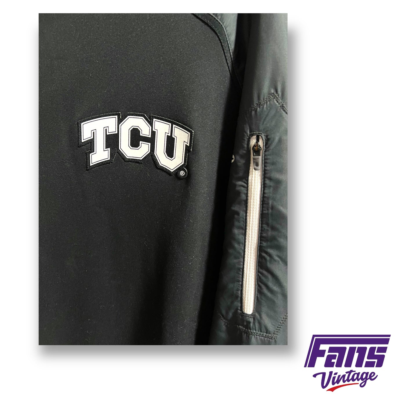 Nike TCU team issued lightweight half zip blackout pullover